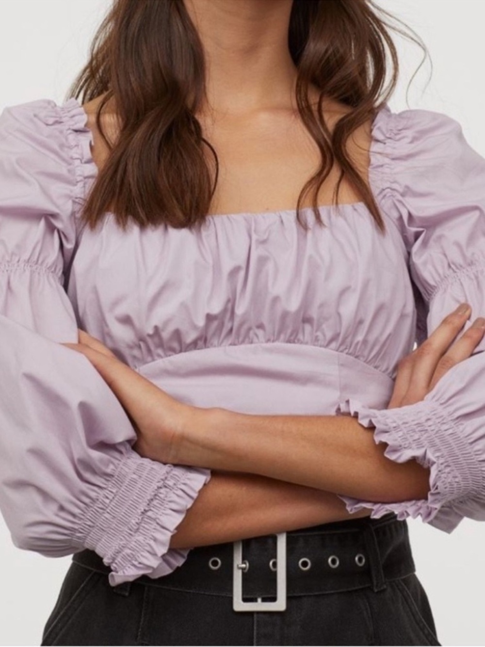 HM Lilac Puff Sleeve Women's Top XL